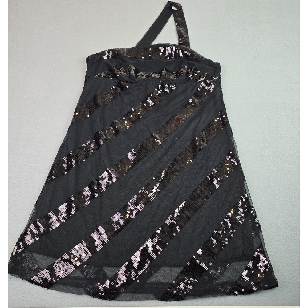 Charlotte Russe Black Sequin One Shoulder Cocktail Dress Lrg Party Mini Dress